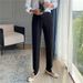 Men's Clothing Men's Casual Suit Pants Trendy Straight Leg Nine Point Pants Slim Fit Suit Pants Men's British Business Formal Pants_viptrois.com