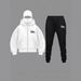 2025 Cross Border New Double Hood Zipper Hoodies DIY Men And Women Autumn And Winter Couple Zipper Hoodies Sweatpants Set_viptrois.com