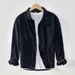 Men's Clothing Dark Striped All Match Top And Bottom Suit_viptrois.com
