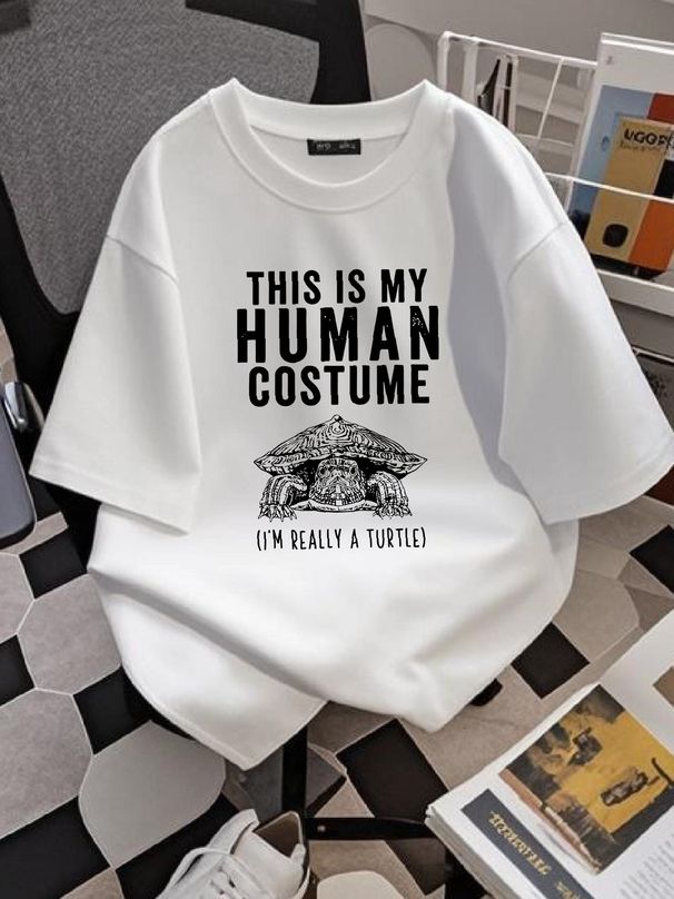 This Is My Hu Costume I'm Really A Turtle T Shirt Funny Halloween Red Eared Slider Mom Dad SweaT Fashion Graphic Comfortable Designer Clothes_viptrois.com