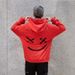 Men's Spring And Autumn Casual Fashion Color Matching Smiley Face Sweater Men's Long Sleeve Sports Hooded Top Jacket Men's_viptrois.com