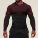 Men's Quick-Dry Compression Long Sleeve T-Shirt – Breathable Gym Workout Top With Print Design (Black/Color Block, S-XXL)_viptrois.com