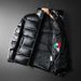 new Winter Light Luxury Tide Brand Stand Collar Hatless Down Jacket Slim European Station Men's White Eiderdown Warm Coat_viptrois.com