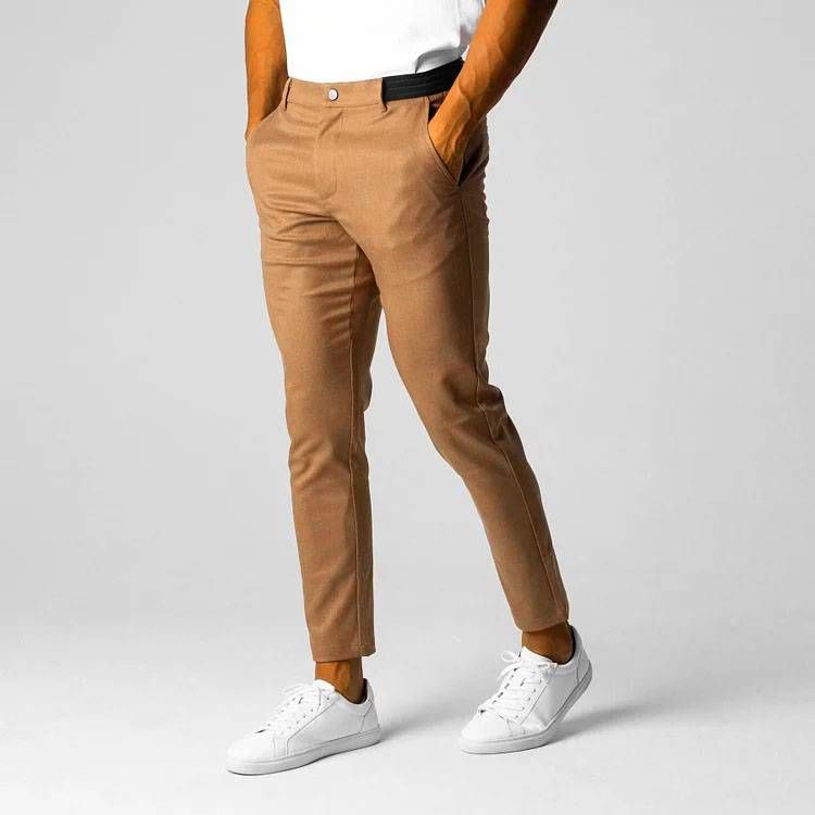 Men's Clothing Casual Pants Youth Business All Match Cotton Trousers_viptrois.com