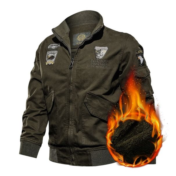 Men’s Heavyweight Military Jacket – 100% Cotton Fleece-Lined Winter Coat (M-XXXXL)_viptrois.com