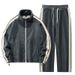 Men's Clothing Polar Fleece Stand Collar Sweater Jacket Winter Plus Velvet Thickened Sports Suit Men's Polar Fleece Warm Two Piece Suit Trendy_viptrois.com