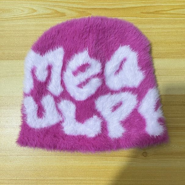 Women's Hats Fur Style Mea Knitted Hat Without Brim Hat Personality Beanie Hat_viptrois.com