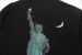 Trendy Design Statue Of Liberty Print Loose Top 2025 Autumn New Pure Cotton Long Sleeve Black Shirt_viptrois.com