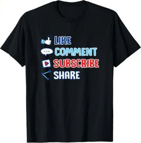 2026 T-shirtt-shirtlike Comment Subscribe Cute Vlogger Streamer G_viptrois.com