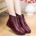 New winter casual and thick snow boots mother large size low tube zipper cotton shoes_viptrois.com
