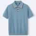 2026 Men's Summer Short-Sleeved Knitted Shirt For Business And Casual Wear With Buttoned Collar And Twisted Stripes Polo Shirt For Men_viptrois.com