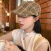 Beret For Women Spring Summer Versatile Plaid Face-Slimming Newsboy Painter Large Head Circumference Forward Hat Trendy_viptrois.com
