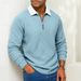 Men's Waffle Knit Long Sleeve T-Shirt - Comfortable Crew Neck Pullover Sweatshirt For Casual Wear (Available In Plus Sizes)_viptrois.com