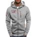 Men's Zip-Up Hoodie – Lightweight Sportswear With Breathable Polyester, Relaxed Fit & Adjustable Drawstring (5 Colors, S-XXXL)_viptrois.com