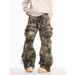 Men's Loose Fitting Cargo Pants Heavy Camouflage Long Trousers With Multi Pocket Design Retro Style For Spring Autumn_viptrois.com