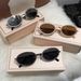2025 New Copper Material Oval Fashion Printed Sunglasses For Women, Instagram Style Cat Eyes_viptrois.com