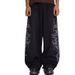 Men's Clothing Wide Leg Straight Leg Printed Pants Summer Pure Cotton High Waisted Sweatpants Versatile Spray Color Sports Casual Pants Hip Hop Style_viptrois.com