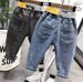 Children's Spring And Autumn Jeans New Style Baby Wear Trousers Slightly Elastic Straight Slim Version Single Trousers A12352_viptrois.com