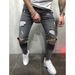 European And American Jeans Ripped Slim Men's Trousers Men's Pants_viptrois.com