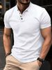 2025 Summer T-shirt Men's Button-down Henry Collar Polo Shirt_viptrois.com