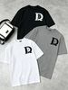 100% Cotton Men's 3-Pack T-shirts R Monogram With Flower Detail Print Crew Neck Short Sleeve Casual Tops In Black White Gray_viptrois.com