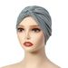 New Base Headscarf Multi-color Muslim Pullover Hat, Slide Silk Twist Headband Hat_viptrois.com
