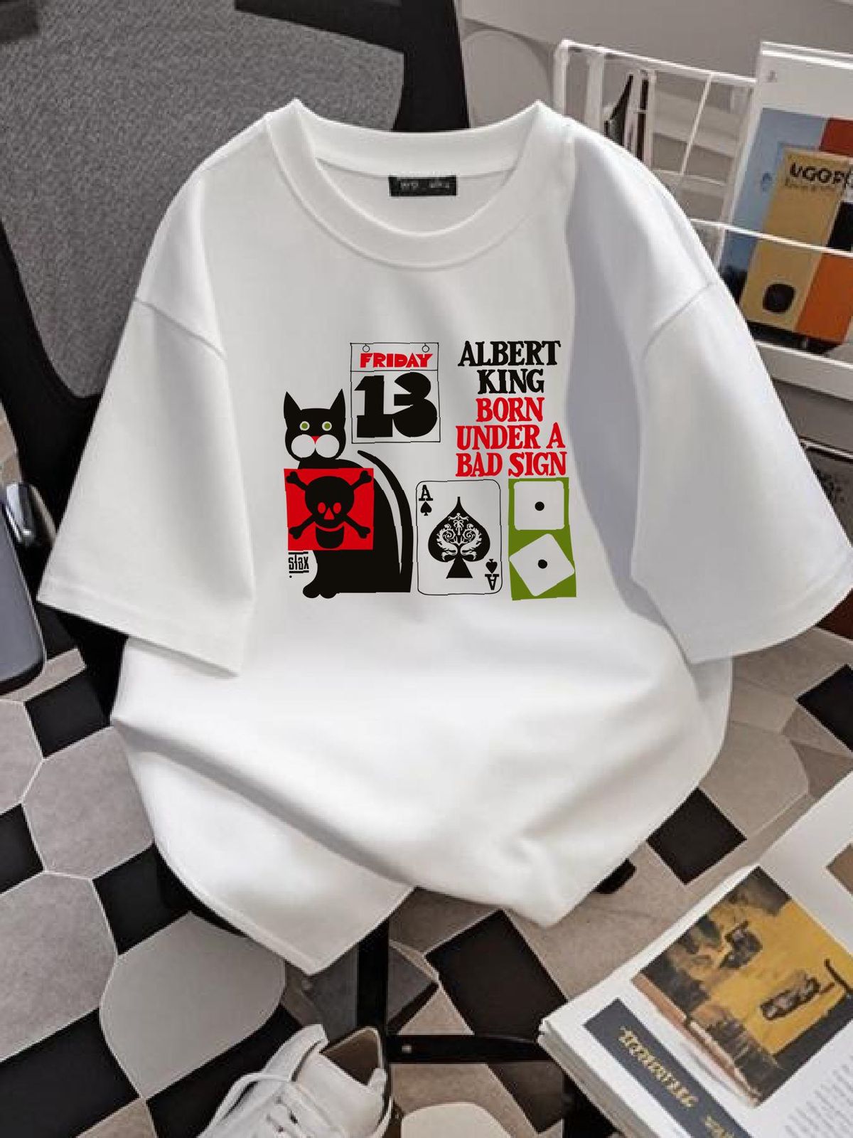 Albert King - Born Under A Bad Sign T Shirt White All Size 3A1030 Fashion Casual Stretched Slightly Summer Breathable Top For Everyday Wear_viptrois.com
