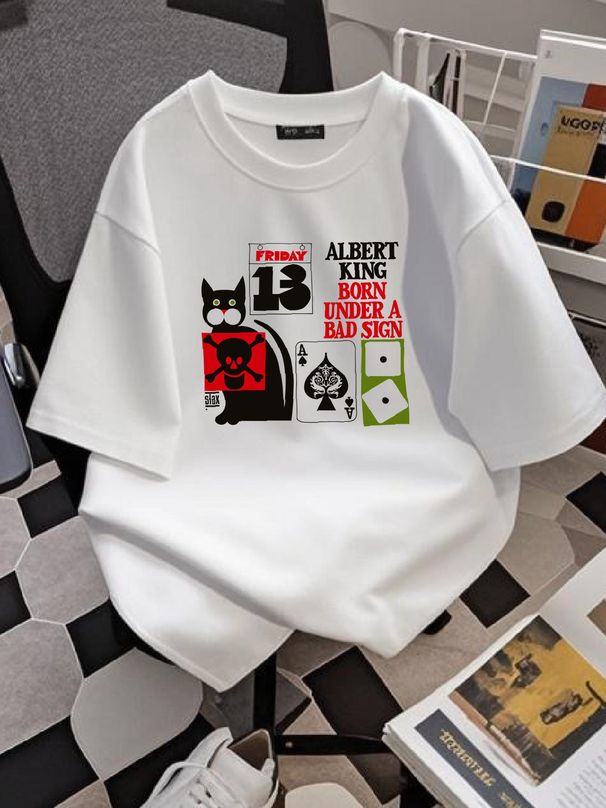 Albert King - Born Under A Bad Sign T Shirt White All Size 3A1030 Fashion Casual Stretched Slightly Summer Breathable Top For Everyday Wear_viptrois.com