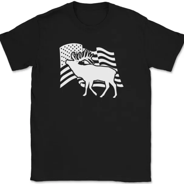 American Elk Hunting T-Shirt Mens Womens Tees Top Hunter Deer Hobby USA Pride Gift Graphic Tee_viptrois.com