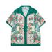Men's clothing high street flower shirt suit retro poker street shirt casual cardigan shorts matching men_viptrois.com