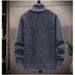 Men's Fleece Mock Neck Pullover Sweater - Soft Thermal Knit Base Layer, Solid Color Slim Fit Casual Top For Winter_viptrois.com