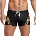 Men's Clothing New Men's Tropical Print Stitching Boxer Swim Trunks Drawstring Back Pocket Zipper In Stock_viptrois.com