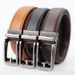 Belt Men's Click Belt Needle Belt Automatic Buckle Two-layer Cowhide Leather Belt_viptrois.com