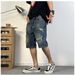 Denim Shorts For Men In Summer, Thin Cut, Ripped, Versatile, Slim Fit, Straight Leg, Trendy Korean Version, Five Point_viptrois.com