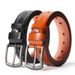 Men's Pin Buckle Belt Flat Full Punching No Need To Punch PU Surface Microfiber Bottom Alloy Buckle Leather Belt_viptrois.com