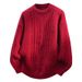 Men's Cable Knit Sweater – Plus Size Christmas & Zodiac Year Pullover (Black/Red/Beige/Brown)_viptrois.com