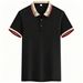 Men's Clothing Golf Preferred Summer Men's New Lapel Short Sleeved Solid Color Letter Printing Slim Fit Fashion Trend_viptrois.com