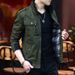 Men's Jacket Korean Version Stand-up Collar Season Thickened Denim Tooling Pure Cotton Jacket On Clothes_viptrois.com