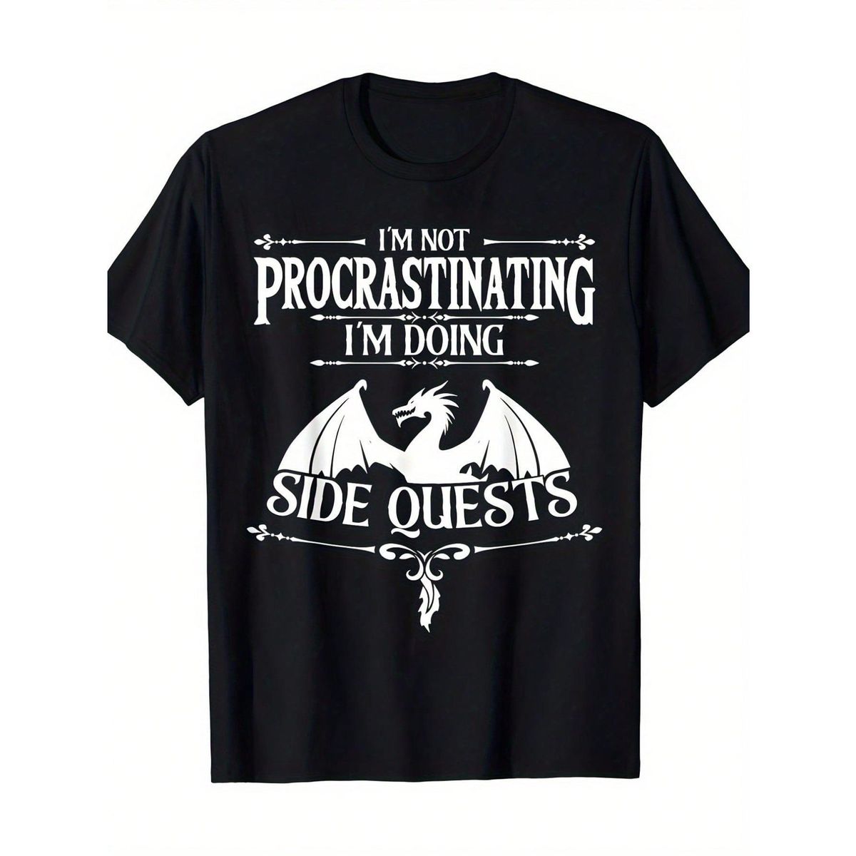 No Procrastinando, Estoy Haciendo Una Misión Secundaria. Camiseta Manga Corta Hombres Moda Tela Algodón Suave La Máxima_viptrois.com