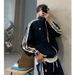Men's Hong Kong Style Drop Shoulder Hoodie & Jogger Set – Oversized Streetwear Loungewear (Black/Navy/Brown, M-3XL)_viptrois.com