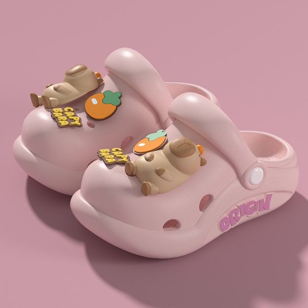 Mother & Kids Capibara Children's Hole Shoes New Summer Boys Step On Shit Feeling Parent Child Non Slip Slippers Baby Girls Sandals_viptrois.com