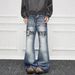 Streetwear Men's Printed Jeans - Trendy High-Fashion Hip-Hop Denim Pants With Bold Lettering For Urban & Casual Style_viptrois.com