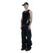 Men's American Streetwear Slim Fit Ribbed Tank Top With Honeysuckle Cross Print, Breathable Summer Workout Shirt_viptrois.com