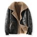 "Men's Reversible Motorcycle Jacket – Winter Velvet & Fur Lined, Dual-Side Fashion Outerwear For Cold Weather"_viptrois.com