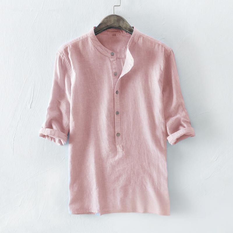 Men's Clothing Mid Sleeve Shirt Middle Aged And Young Men's Shirt_viptrois.com