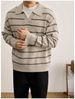 Retro Color-Block Polo Knit Sweater – Contrast Stripe Mock Layering For Men (S-XXL, 90s Hong Kong Revival)_viptrois.com