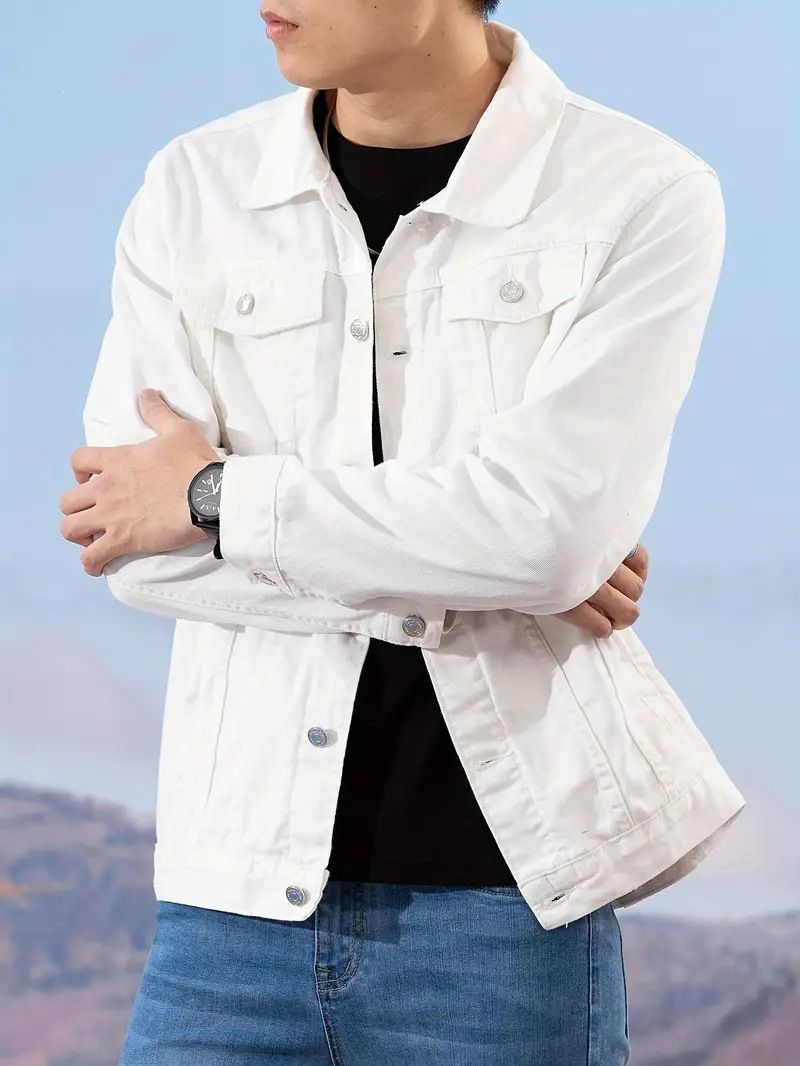 Men's Trendy Brand Denim Jacket New Style Casual And Stylish Solid Color Simple Versatile_viptrois.com