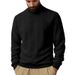 Men's Jacquard Turtleneck Sweatshirt – Heavyweight Textured Pullover For Autumn & Winter_viptrois.com