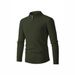 Men’s Half-Zip Cable Knit Sweater – Winter Warm Stand Collar Pullover (Grey/Black/Khaki/Army Green/Blue)_viptrois.com