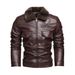 New Fashion Men's Leather Jacket Lapel Thermal Locomotive Slim Fit Trend Versatile Jacket Wallet_viptrois.com